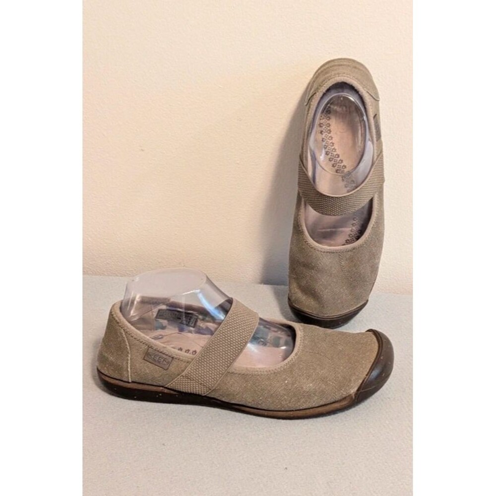 KEEN Siena Canvas Mary Jane Shoes Taupe Grey Brown Women's US 10